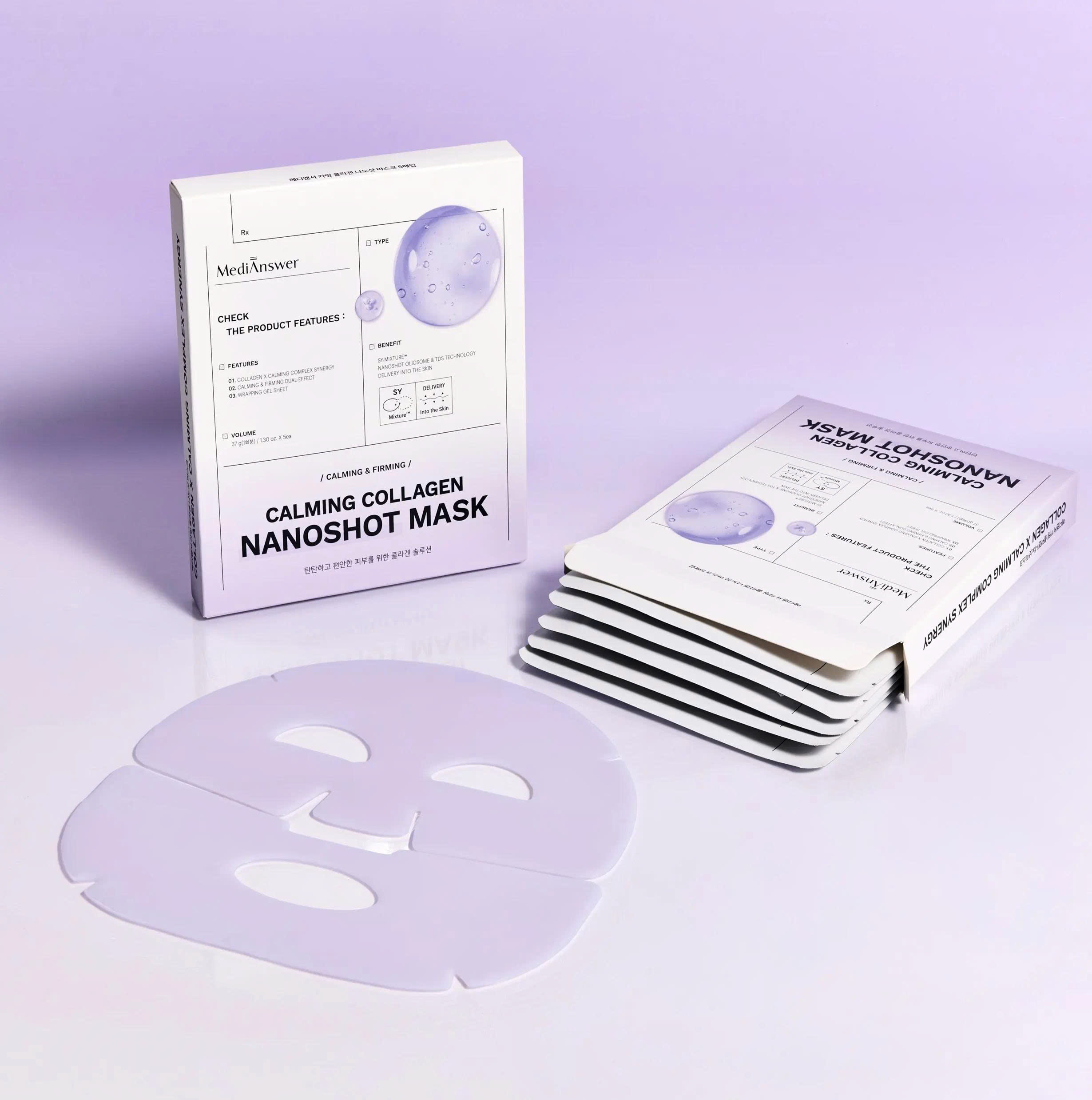 Hộp 5 miếng Mặt nạ thạch MediAnswer Nanoshot Mask 37g #Calming Collagen - Ảnh 2