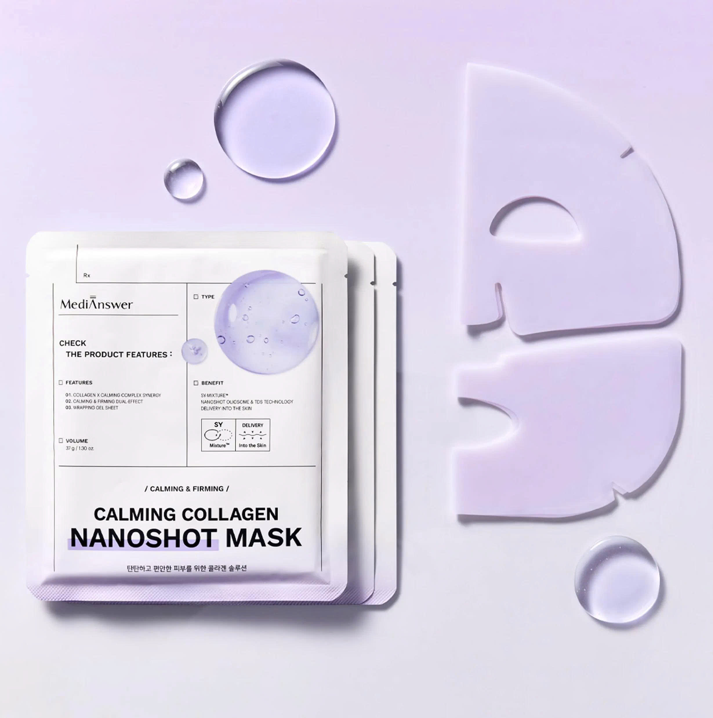 Hộp 5 miếng Mặt nạ thạch MediAnswer Nanoshot Mask 37g #Calming Collagen - Ảnh 3