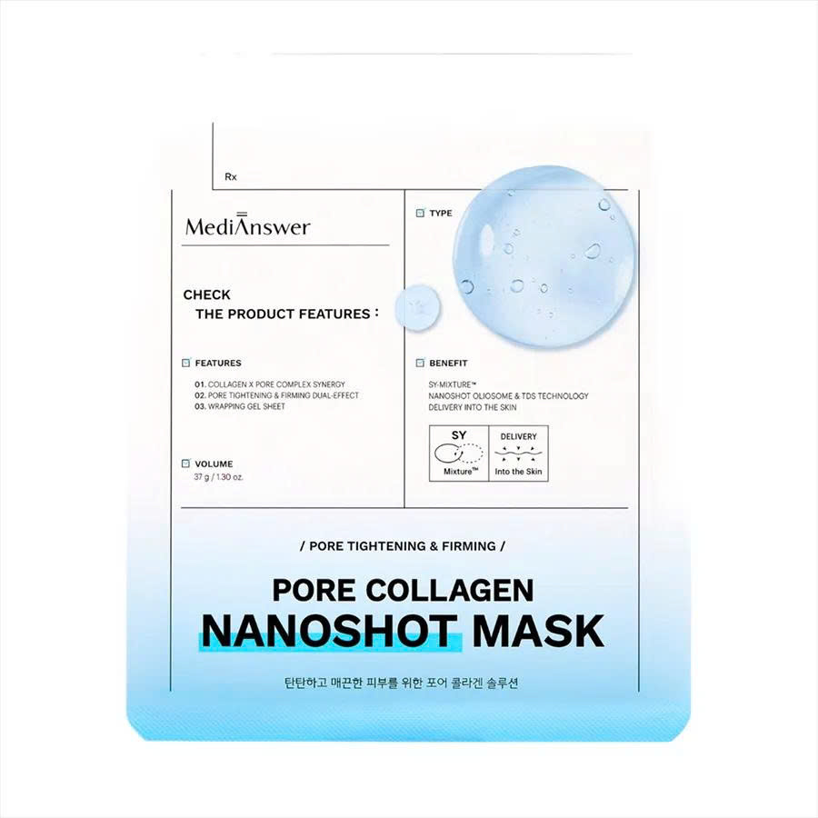 Hộp 5 miếng Mặt nạ thạch MediAnswer Nanoshot Mask 37g #Pore Collagen