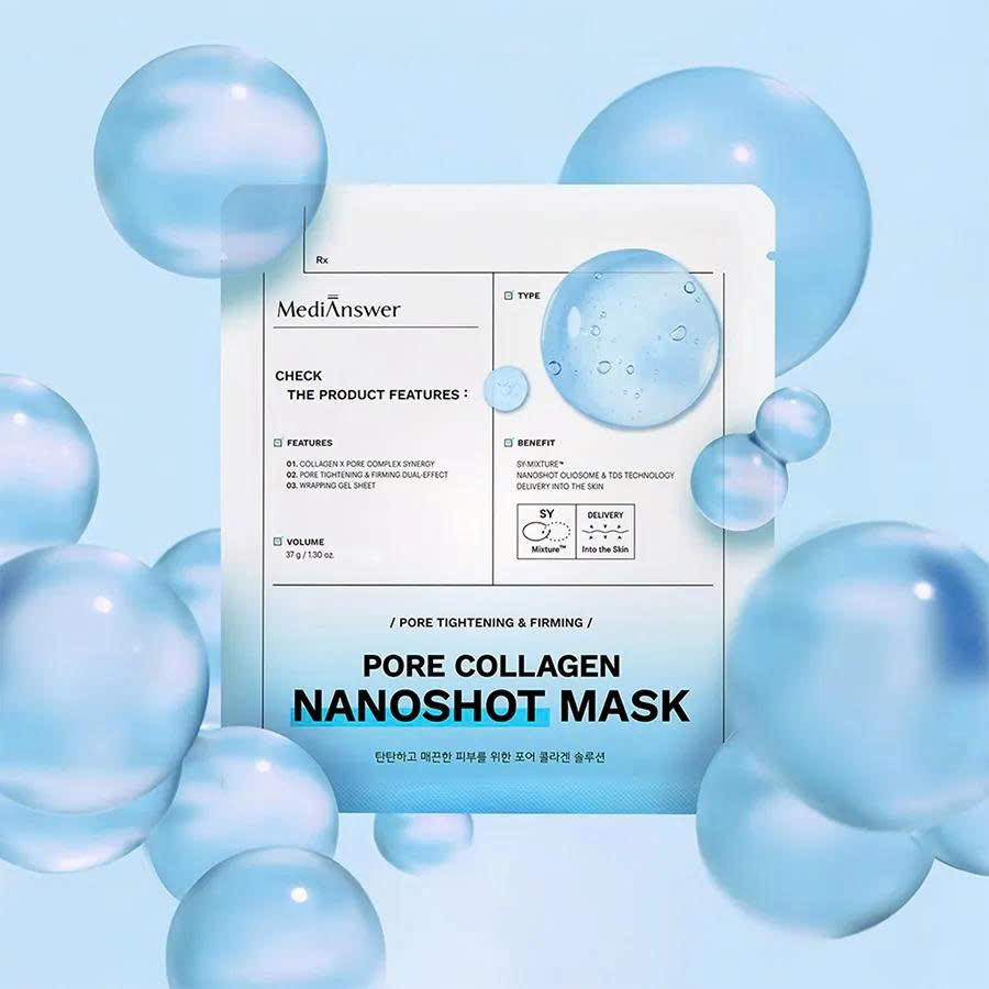 Hộp 5 miếng Mặt nạ thạch MediAnswer Nanoshot Mask 37g #Pore Collagen - Ảnh 2