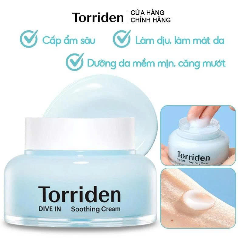Kem Dưỡng Ẩm Torriden Dive-In Low Molecule Hyaluronic Acid Soothing Cream 100ml - Ảnh 2