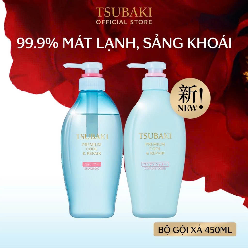 Dầu Gội & Dầu Xả Tsubaki Premium Cool & Repair 450ml - Ảnh 2