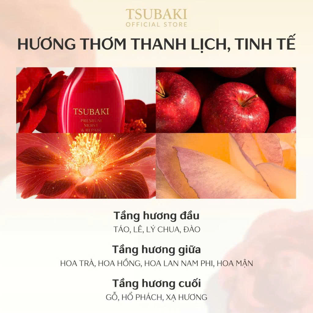 Dầu Gội & Dầu Xả Tsubaki Premium Moist & Repair 450ml - Ảnh 4