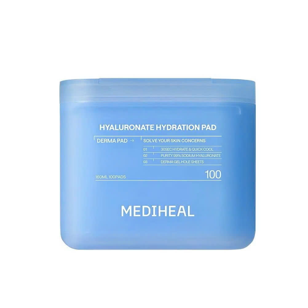 Toner Pad Mediheal Hyaluronate Hydration Pad 160ml 100 Miếng (Xanh dương)