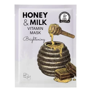 Hộp 10 miếng mặt nạ BOM Honey & Milk Brightening Vitamin Mask 25g