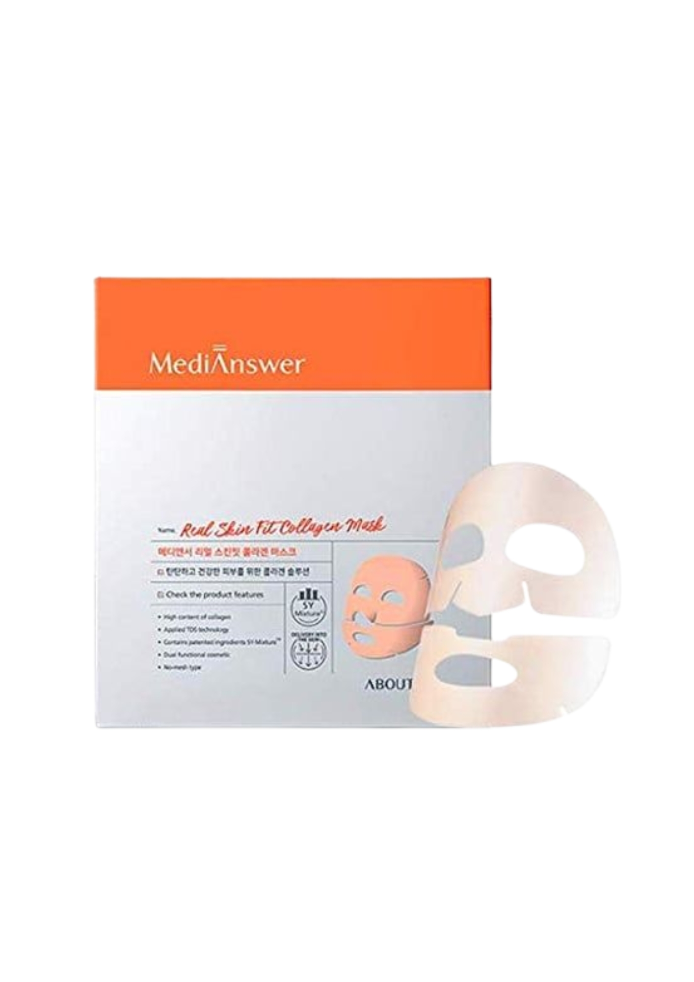 Hộp 4 miếng Mặt nạ thạch MediAnswer Real Skin Fit Collagen Mask (cam)