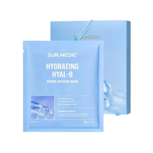 Hộp 10 miếng mặt nạ Sur.Medic Hydrating Hyal-8 Derma Infusion Mask 28g (Xanh Dương)