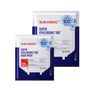 Hộp 10 miếng Mặt Nạ Sur.medic Super Hyaluronic 100 Aqua Mask 30g